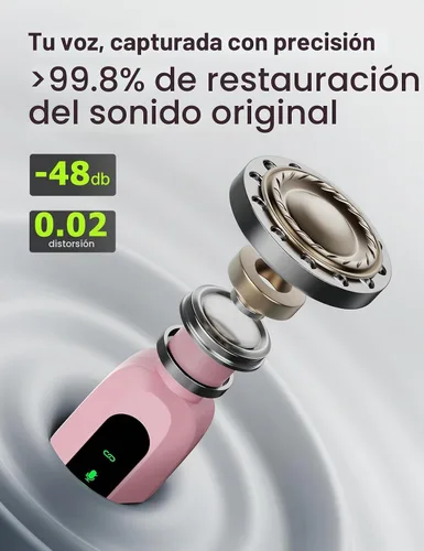 Vista 2 de Mini micrófono mejorado para iPhone, Android/iPad PC con pantalla LED, micrófonos inalámbricos con clip, micrófono Lavalier USB C con cancelación