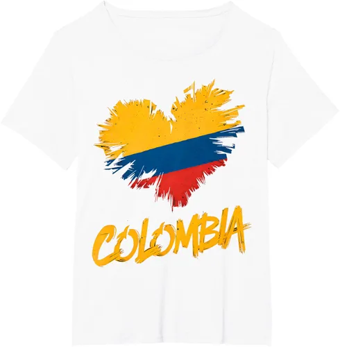 Vista 78 de Camiseta con la bandera del corazón de Colombia