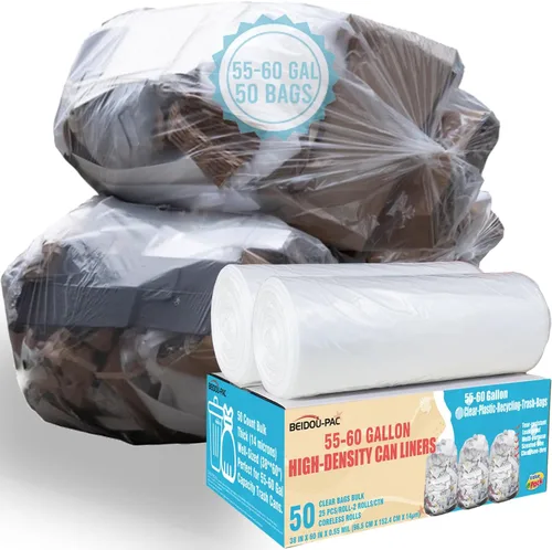 Vista 18 de BEIDOU-PAC Bolsas de basura de 2 a 4 galones, 400 unidades a granel, bolsas de reciclaje de plástico transparente, pequeñas bolsas de basura