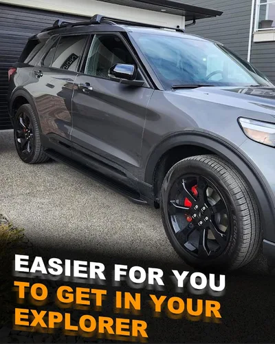Vista 6 de Estribos aptos para Ford Explorer Base ST XLT Limited Platinum ST-Line Timberline 2020-2026 con aletas de barro