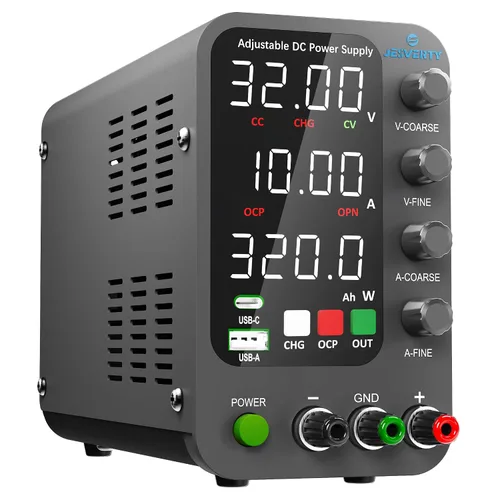 Vista 9 de Fuente de alimentación de CC variable, 0-30V 0-10A Fuente de alimentación de banco regulada de CC con pantalla LED de 4 dígitos de alta precisión