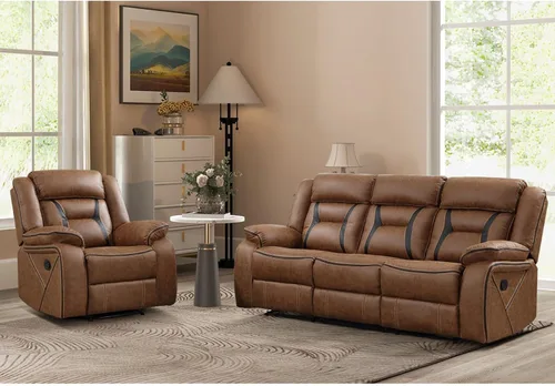Vista 12 de Sofá reclinable manual de cuero sintético, sofá reclinable de 3 plazas, sofá cama para sala de estar, muebles, sala de reuniones, marrón oscuro