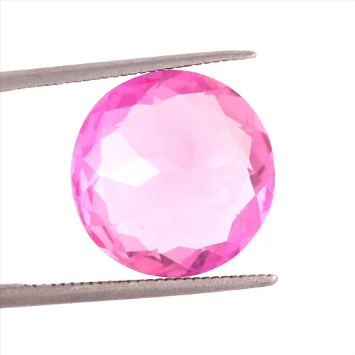 Vista 3 de GEMHUB Piedra preciosa de kunzita rosa genuina de corte redondo para colgante-piedra preciosa para joyería Peso 16.35 CT, Gema, Kunzita rosa