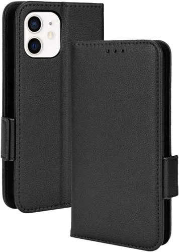 Vista 12 de Funda de cuero para iPhone 11 de 6.1 pulgadas, funda de cuero con 3 ranuras para tarjetas de crédito, función atril con tapa para iPhone 11 de 6.1