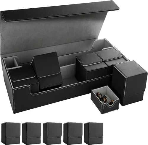 Vista 8 de Estuche de almacenamiento prémium para tarjetas coleccionables TCG, caja con capacidad para más de 800 tarjetas con funda para MTG, YuGiOh, Uno