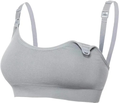 Vista 3 de SHENHE Conjunto de brasier de lactancia sin varillas para mujer, 2 piezas, sin costuras, color liso