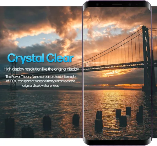Vista 5 de Power Theory Protector de pantalla diseñado para Samsung Galaxy S9 PLUS (no de vidrio), kit de fácil instalación, compatible con fundas, cubierta