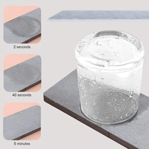 Vista 3 de Bandeja de piedra absorbente de agua para fregadero, bandeja de secado de piedra, portavasos de diatomita absorbente de agua, bandeja de piedra