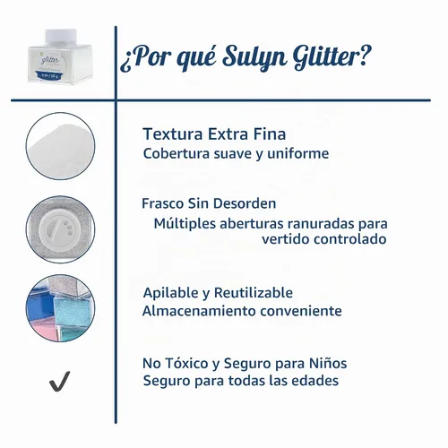 Vista 3 de Sulyn de 2 onzas. Apilador Glitter – Tarro Cristal Diamante