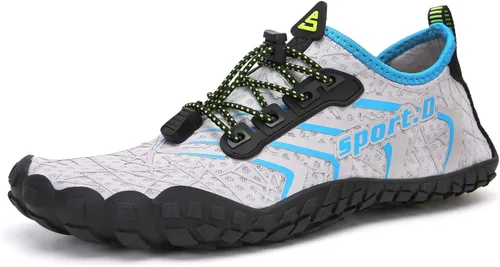 Vista 21 de UBFEN Zapatos acuáticos para natación, para hombre y mujer, para deportes de playa, secado rápido, descalzos para navegación, pesca, buceo, surf