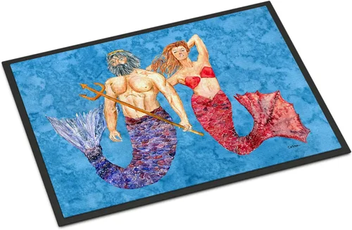 Vista 8 de Caroline's Treasures 8801MAT - Felpudo de sirena y merman de 18 x 27 pulgadas, para interiores y exteriores, para entrada, antideslizante, lavable