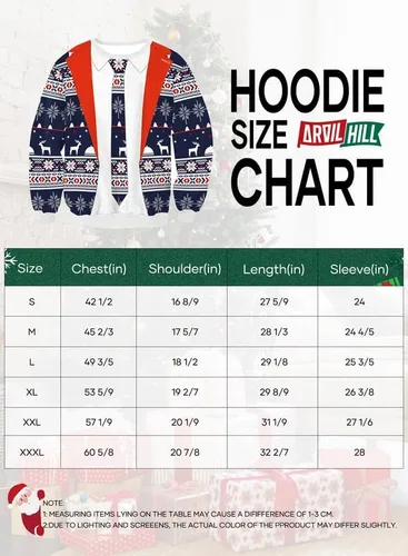 Vista 6 de Arvilhill - Sudadera estampada estilo Ugly Christmas (fea Navidad) para hombres, sudadera unisex de manga larga con gráficos divertidos