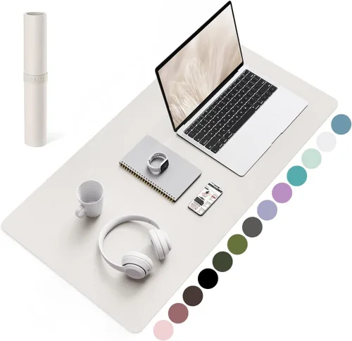 Vista 30 de YSAGi Alfombrilla de Escritorio de Cuero Antideslizante, Alfombrilla de Teclado para Escritorio de Computadora Portátil Impermeable, Protector