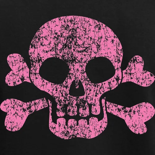 Vista 3 de CafePress Worn Pink Skull And Crossbones - Pijama oscuro para mujer