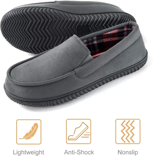 Vista 3 de RockDove Pantuflas tipo mocasín con forro de franela Alexander para hombre