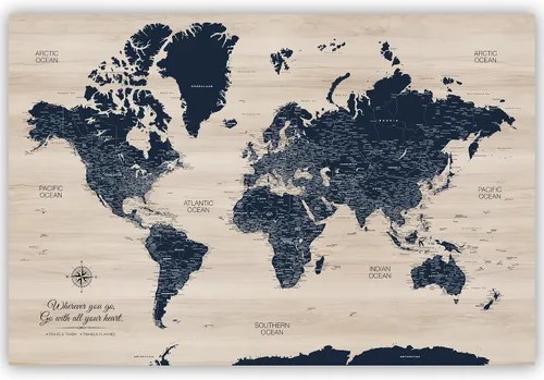 Vista 11 de HolyCowCanvas Mapa Personalizado de Pin de Empuje del Mundo en Lienzo, Tablero de Mapa del Mundo, Mundo para Marcar Lugares, Rastrear Viajes, Regalo