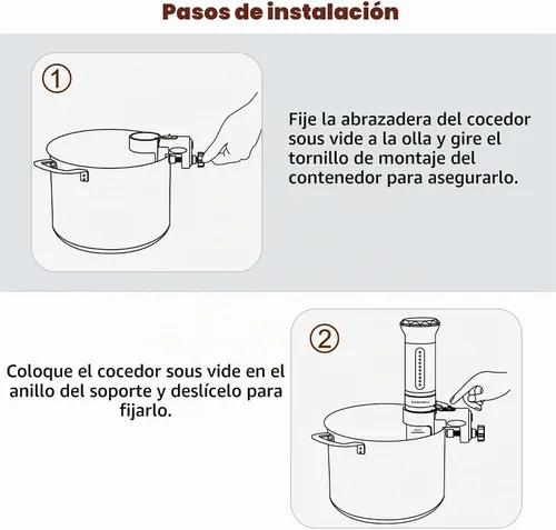 Vista 4 de Reemplazo de abrazadera de soporte Sous Vide para todos los KitchenBoss Sous-Vide BK300