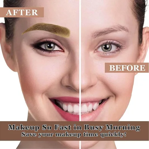 Vista 2 de Lápiz de cejas Microblading marrón claro, maquillaje de cejas de 4 puntos para levantar y arrebatar, regalo para el día de la madre, impermeable