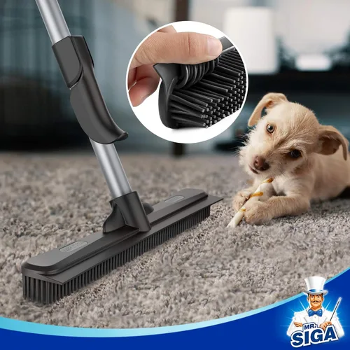 Vista 4 de MR.SIGA Escoba de goma para depilación de mascotas con escoba integrada