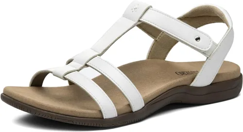 Vista 10 de Rihero Sandalias ortopédicas con soporte de arco para mujer, ortopédicas, cómodas, para caminar, informales, ajustables, para verano, playa