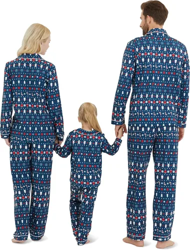Vista 2 de DAUGHTER QUEEN Pijamas de Navidad para la familia, niños de 6 a 15 años, tallas de adultos S-XXL