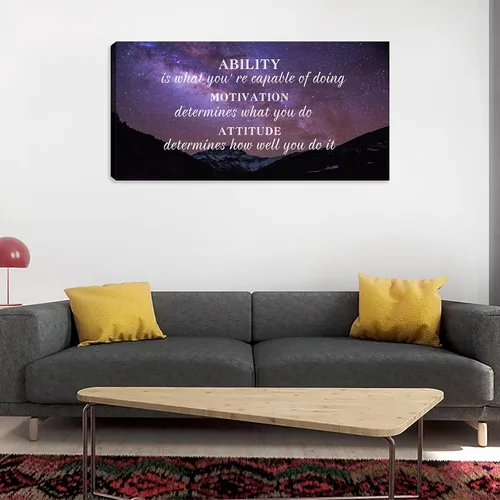 Vista 5 de Unbruvo Arte de pared motivacional para oficina, lienzo grande de 40 x 20 pulgadas con citas inspiradoras, impresiones de actitud motivacional