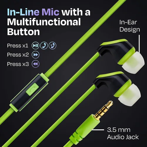 Vista 2 de Paquete de 130: 100 auriculares coloridos con cable + 30 auriculares con cable con micrófono Auriculares intrauditivos multicolor para escuelas