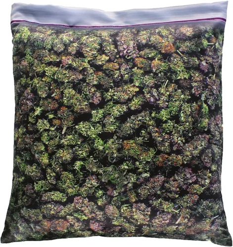 Vista 4 de Funda de almohada púrpura Kush Stash Baggie de Cannabis marihuana