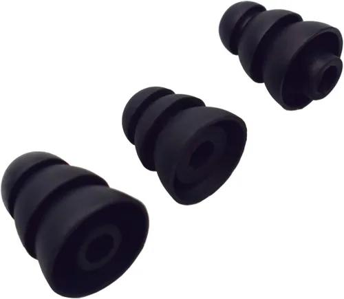 Vista 2 de Punta de oreja de triple brida, 6 pares de tamaño S/M/L (negro