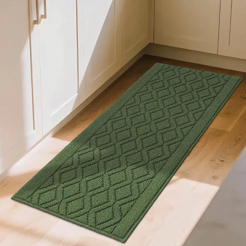 Vista 12 de COSY HOMEER Tapete de cocina antideslizantes, absorbentes para el piso, alfombra de cocina lavable, tapete de pie para fregadero, alfombra de Beige
