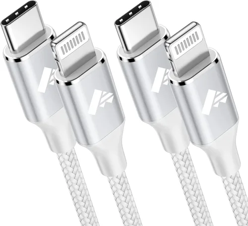 Vista 9 de Cable USB C a Lightning [certificado Apple MFi] Paquete de 2 cables de carga rápida para iPhone de 1 pie, cable de carga tipo C compatible