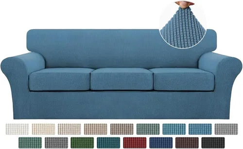Vista 55 de Turquoize 2 fundas para sillas de sala de estar, funda de sofá con fundas de cojín individuales, funda de muebles para sillas (silla, beige biscotti)