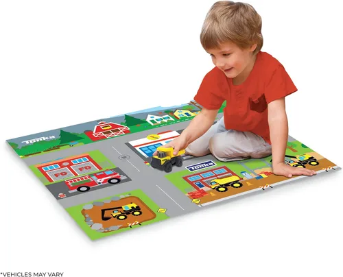 Vista 3 de TCG Toys Tonka Megamat Active Play - Alfombra de juego de fieltro con vehículo de personajes para preescolares y niños a partir de 3 años