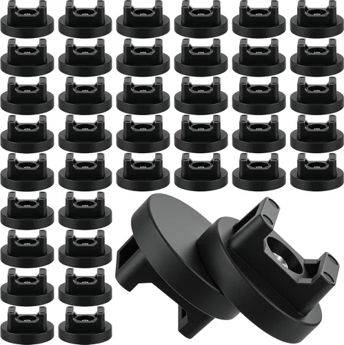 Vista 7 de Yookeer 10 clips magnéticos para cable de montaje con cremallera, color negro, 0.866 in Clips de cable multiusos para cableado eléctrico, base