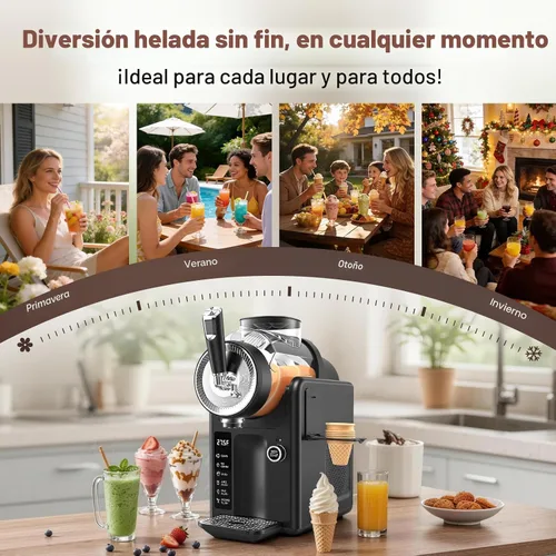 Vista 8 de SYINTAO Máquina de granizado para el hogar, no necesita hielo, máquina de Negro