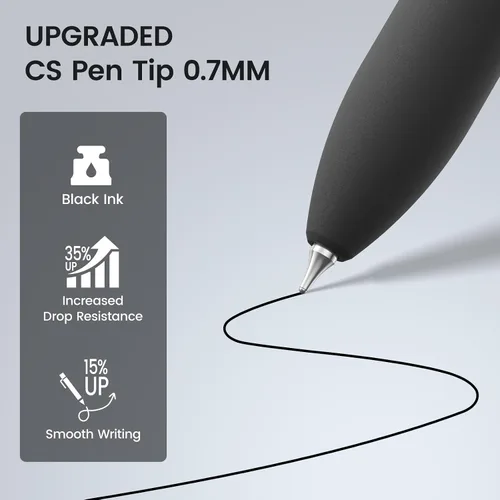 Vista 3 de 16 bolígrafos de gel negros - 0.7mm de punta media, bolígrafos de tinta negra Escritura suave - Bolígrafo retráctil de secado rápido para hombres