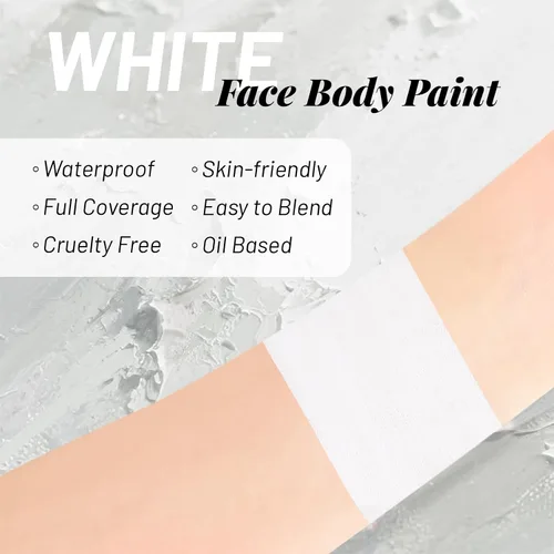 Vista 3 de Barra de pintura blanca para el cuerpo de la cara, pintura deportiva Blanco