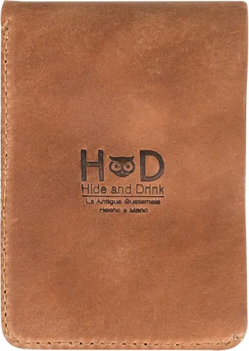 Vista 19 de Hide & Drink, Cartera vertical con bolsillo frontal con ranura para tarjetas, almacenamiento compacto para billetes, tarjetero, cuero de grano