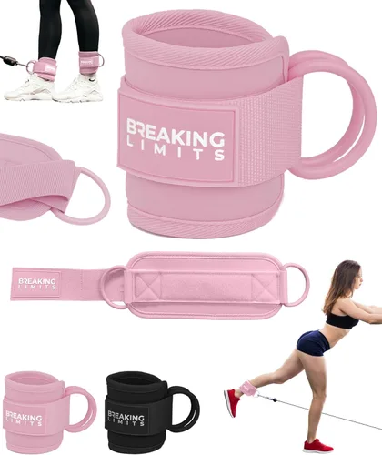 Vista 9 de BREAKING LIMITS Correas de tobillo para máquinas de cable para mujeres, juego de correas de tobillo para glúteos, accesorios de tobillo