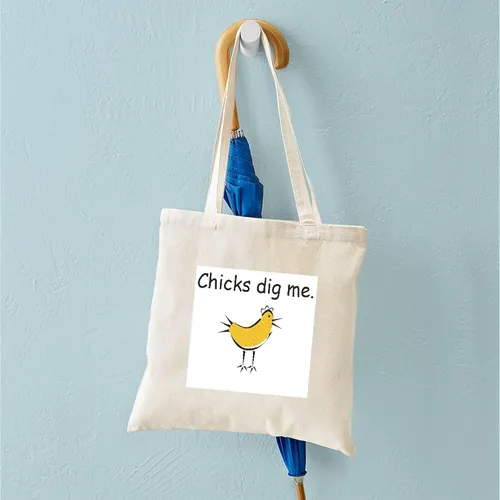 Vista 4 de CafePress Chicks Dig Me Tote Bag Bolsa de lona natural, bolsa de compras reutilizable