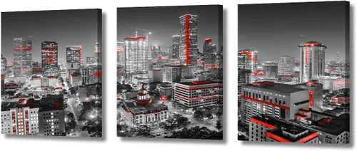 Vista 110 de TUMOVO Arte de pared en blanco y negro con paisaje urbano de Nueva York, decoración de pared de horizonte de Nueva York para sala de estar, puente