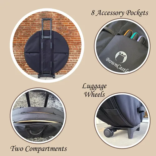Vista 3 de Funda de transporte acolchada Crokinole, bolsa de juego de mesa