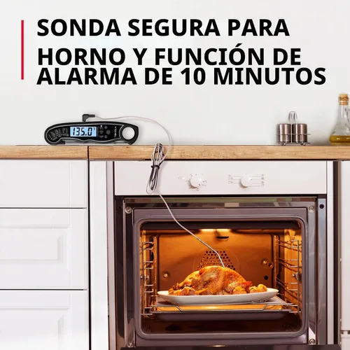 Vista 2 de TEMOLA Termómetro de carne, termómetro de alimentos de lectura instantánea BK-Luz Azul