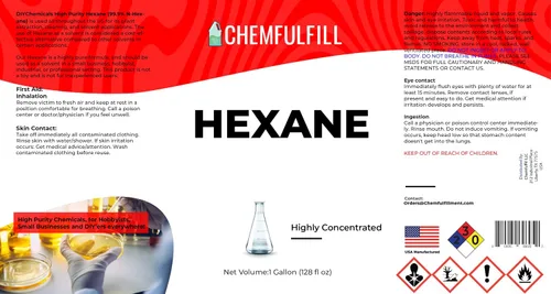 Vista 5 de Chemfulfill - Hexano de pureza extremadamente alta (N-hexano) (5 galones (640 fl oz))