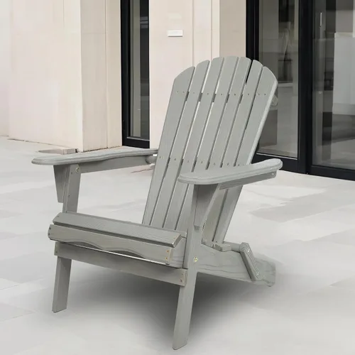 Vista 7 de Wood Lounge Patio Chair for Garden Outdoor Wooden Folding Embossed Adirondack Chair Set of 2 Solid Cedar Wood Lounge Patio Chair with Wood Grain