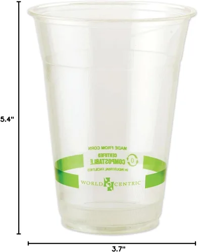 Vista 2 de World Centric CP-CS-9Q - Vasos Ingeo 100 % compostables