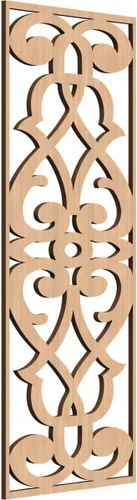 Vista 129 de 9 3/8"W x 24 3/8"H x 1/4"T Bellaire Decorativos Paneles de pared de madera calado, abedul