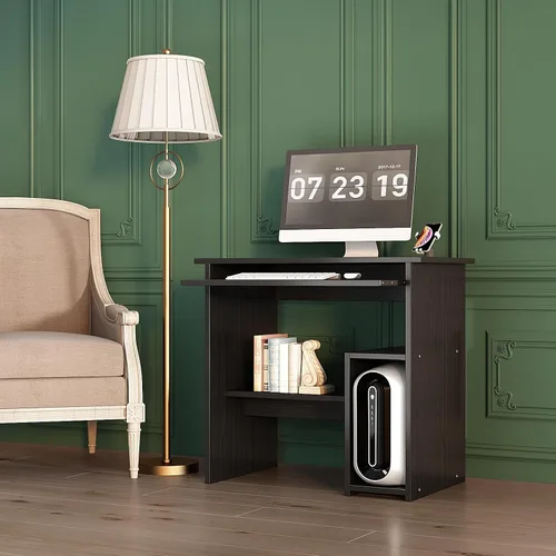 Vista 9 de Escritorio pequeño para computadora para oficina en casa, mesa de juegos compacta para computadora de escritorio y portátil, con cajón