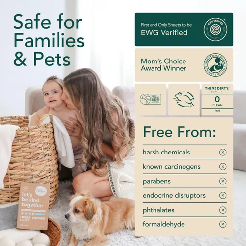Vista 2 de Hojas de detergente KIND LAUNDRY con enzimas que combaten las manchas - Jabón ecológico para lavandería a base de plantas - Detergente