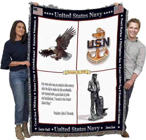 Vista 21 de Pure Country Weavers PCW - Manta fuerte de la Marina de los Estados Unidos, manta militar de regalo, tejida de algodón, fabricada en los Estados